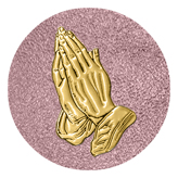 DAROUND 516 GD SH OR Gold Praying Hands Shimmer Orchid Background